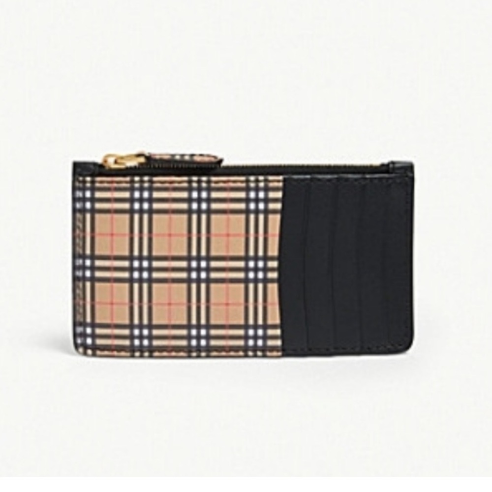 Burberry Somerset Mini Vintage Check Card Case with Original Box